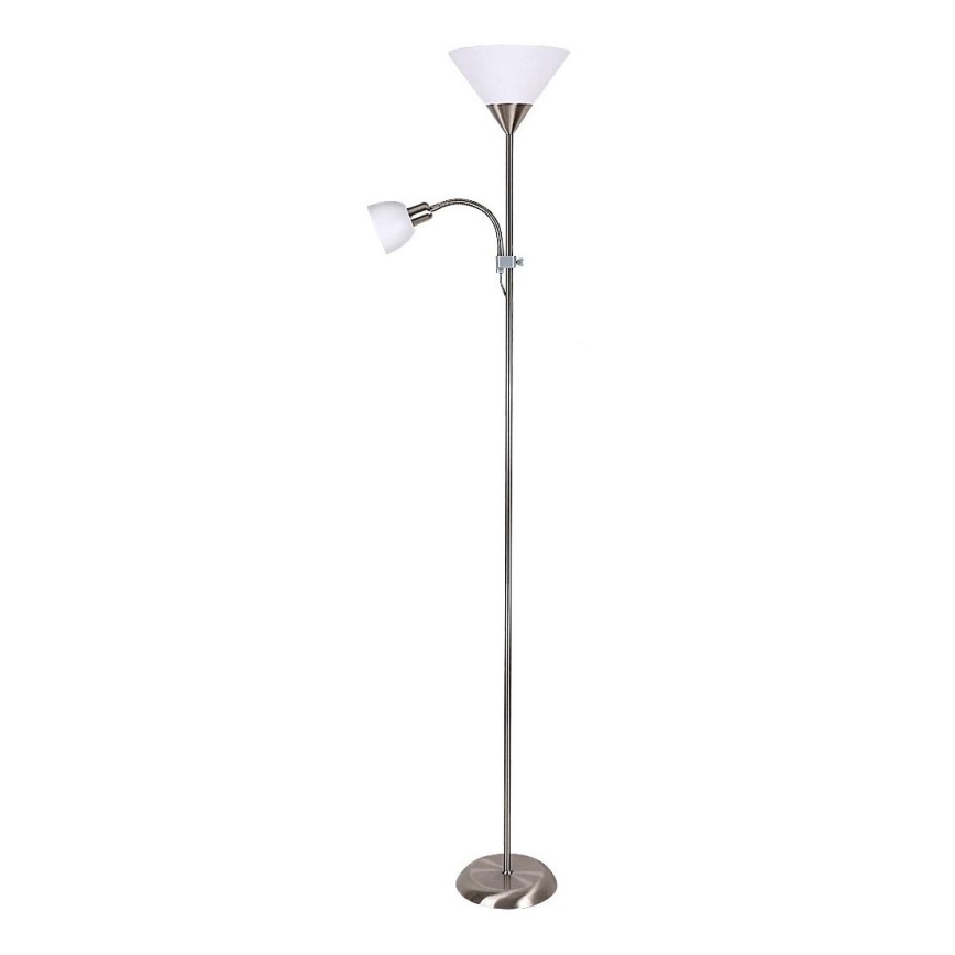 Rabalux - Stojací lampa 1xE27/100W+E14/25W matný chrom/bílá