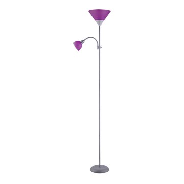 Rabalux - Stojací lampa 1xE27/100W+E14/25W šedá/fialová