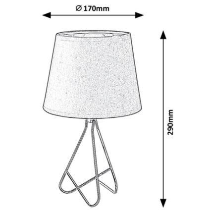 Rabalux - Stolní lampa 1xE14/40W/230V šedá/lesklý chrom