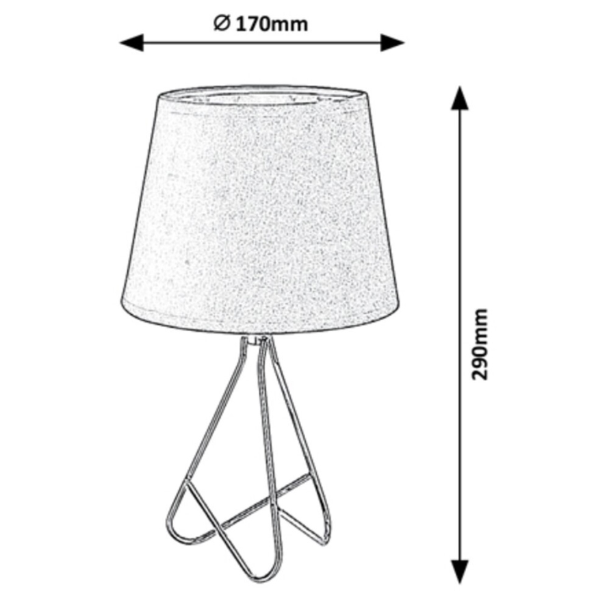Rabalux - Stolní lampa 1xE14/40W/230V šedá/lesklý chrom