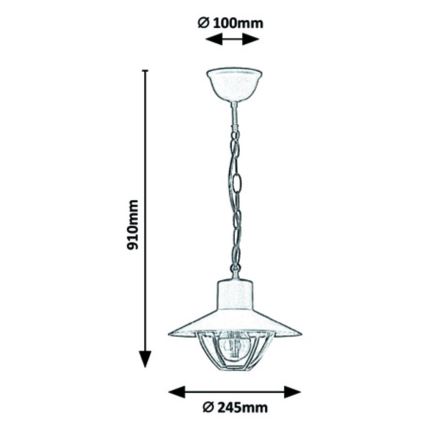 Rabalux - Venkovní lustr 1xE27/10W/230V IP44