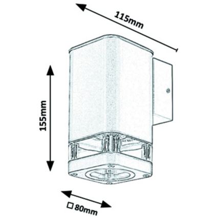 Rabalux - Venkovní nástěnné svítidlo 1xGU10/25W/230V IP44 černá