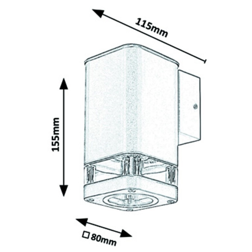 Rabalux - Venkovní nástěnné svítidlo 1xGU10/25W/230V IP44 šedá