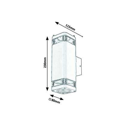 Rabalux - Venkovní nástěnné svítidlo 2xGU10/25W/230V IP44 šedá