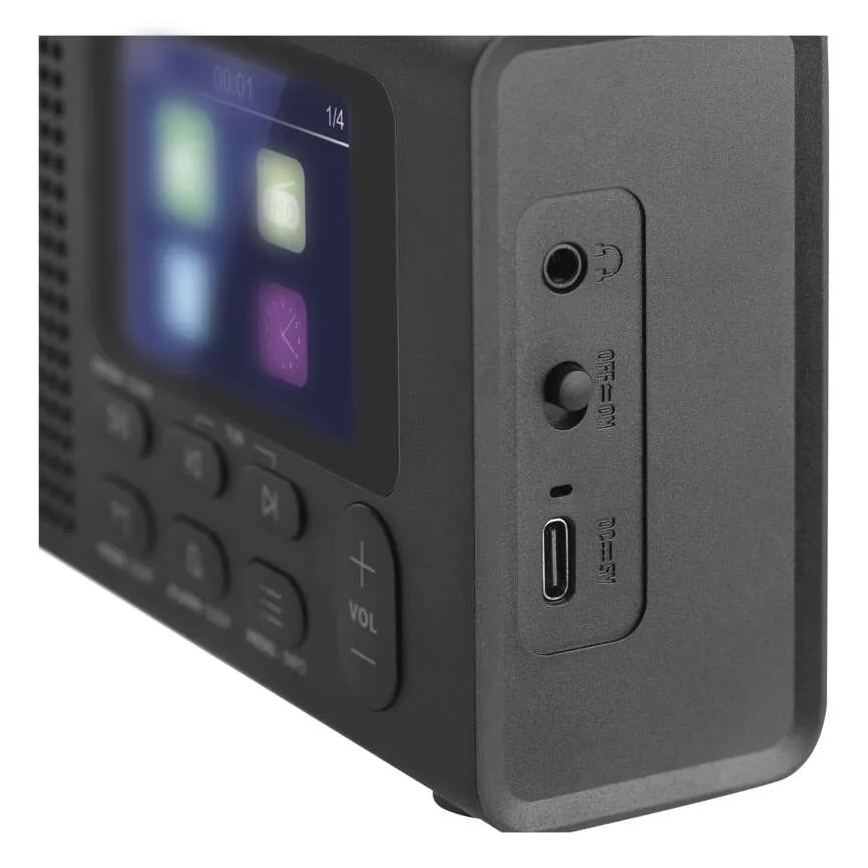 Rádio DAB DAB+ FM 3W/5V/4xAA černá