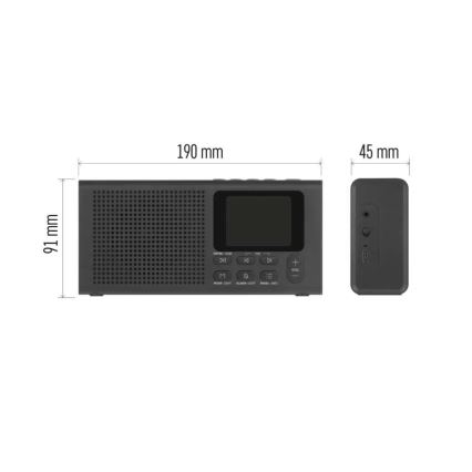 Rádio DAB DAB+ FM 3W/5V/4xAA černá