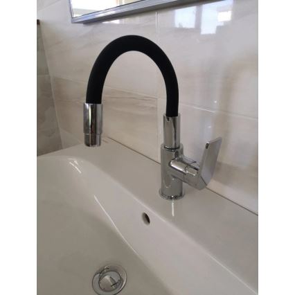 RAV Slezák CO119.0/15 - Dřezová baterie s flexibilním ramínkem COLORADO 25 cm černá/lesklý chrom