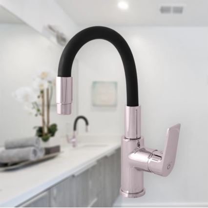 RAV Slezák CO119.0/15 - Dřezová baterie s flexibilním ramínkem COLORADO 25 cm černá/lesklý chrom