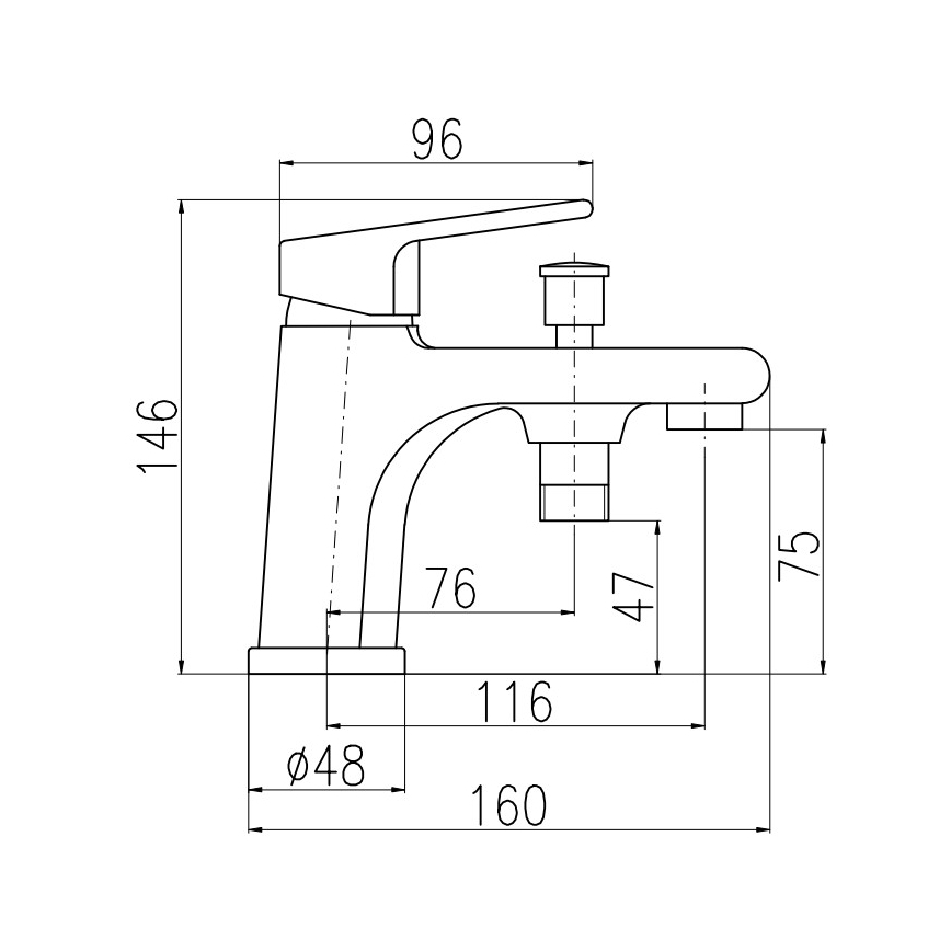 RAV Slezák CO148.0 - Vanová baterie COLORADO 14,6 cm lesklý chrom
