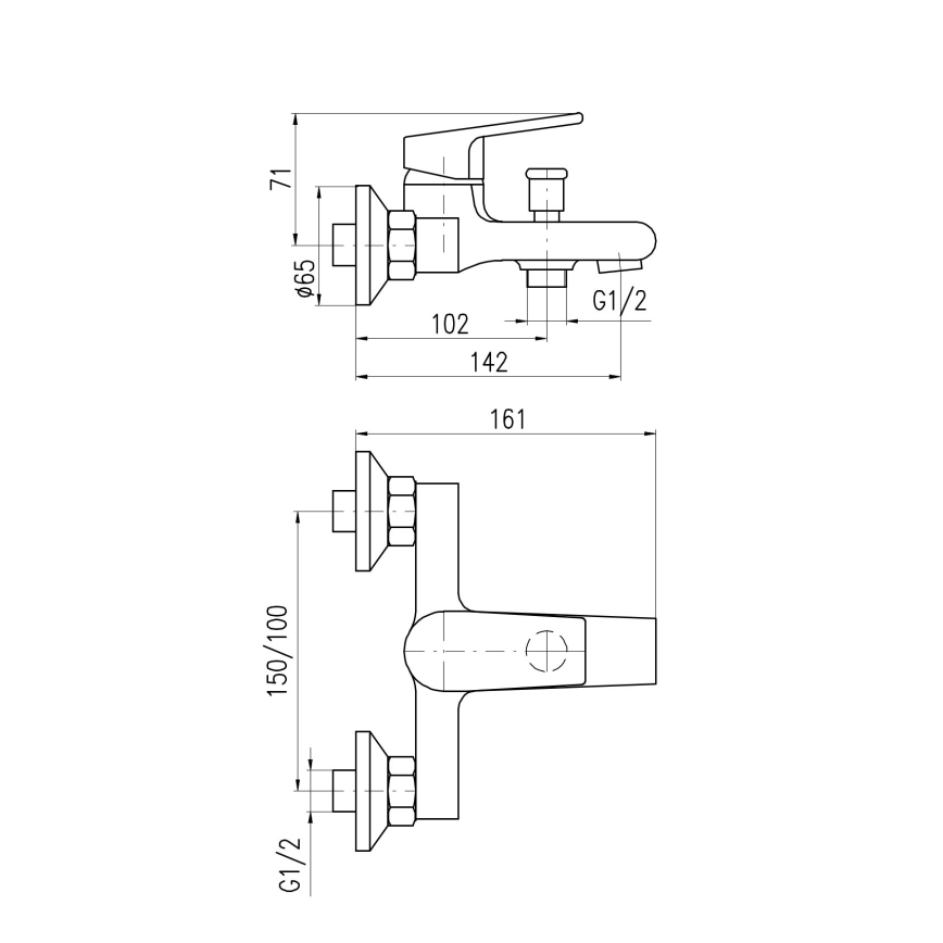 RAV Slezák CO154.5 - Vanová baterie COLORADO lesklý chrom