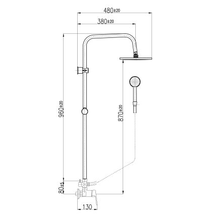 RAV Slezák CO182.5/7 - Sprchová sada s vodovodní baterií COLORADO lesklý chrom