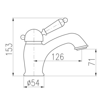 RAV Slezák L526.0CMAT - Umyvadlová baterie LABE RETRO 15,3 cm matná černá