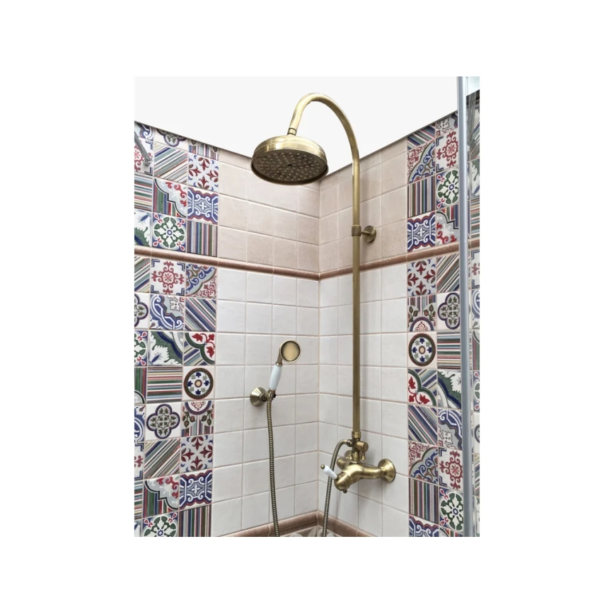 RAV Slezák L581.5/3SM - Sprchová sada s baterií LABE RETRO stará mosaz