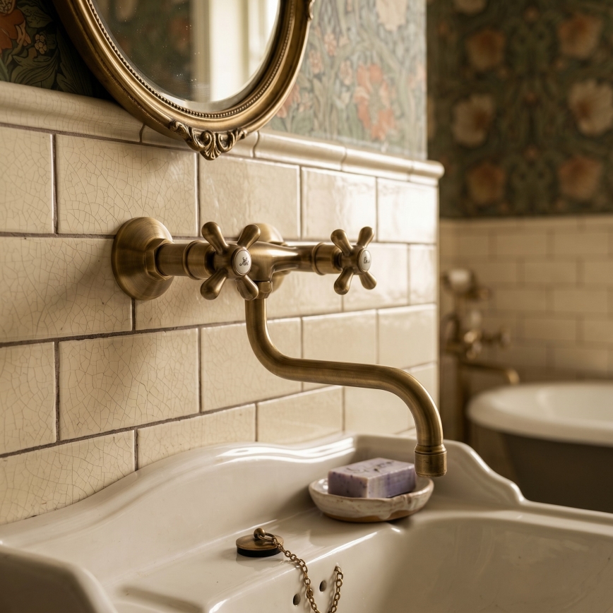 RAV Slezák MK101.5/21SM - Dřezová/umyvadlová baterie MORAVA RETRO stará mosaz