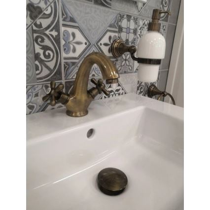 RAV Slezák MK128.0SM - Umyvadlová baterie MORAVA RETRO 16 cm stará mosaz