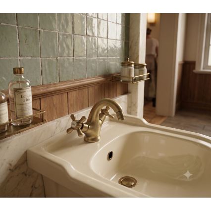 RAV Slezák MK143.0SM - Bidetová baterie + výpusť MORAVA RETRO 16 cm stará mosaz