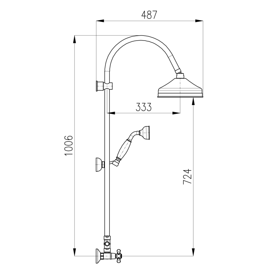RAV Slezák MK181.5/3SM - Sprchová sada s baterií MORAVA RETRO stará mosaz