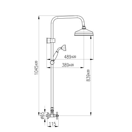 RAV Slezák MK181.5/7CMATSM - Sprchová sada s baterií MORAVA RETRO černá/mosaz