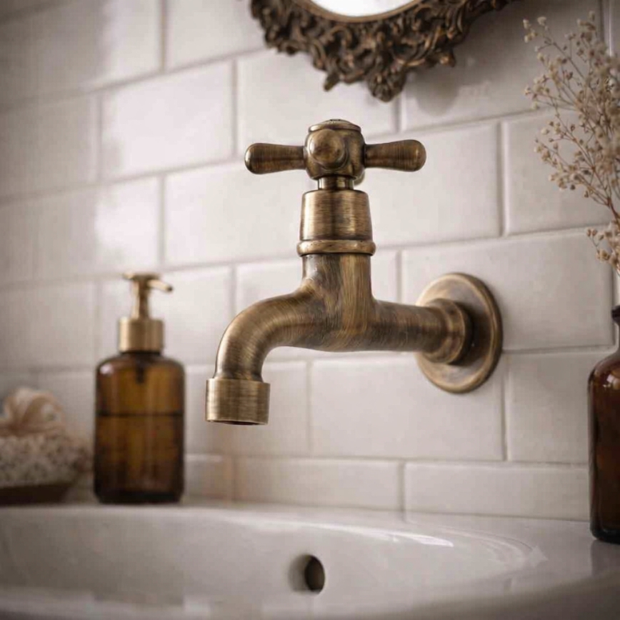 RAV Slezák MK193SM - Umyvadlová baterie MORAVA RETRO 11,8 cm stará mosaz