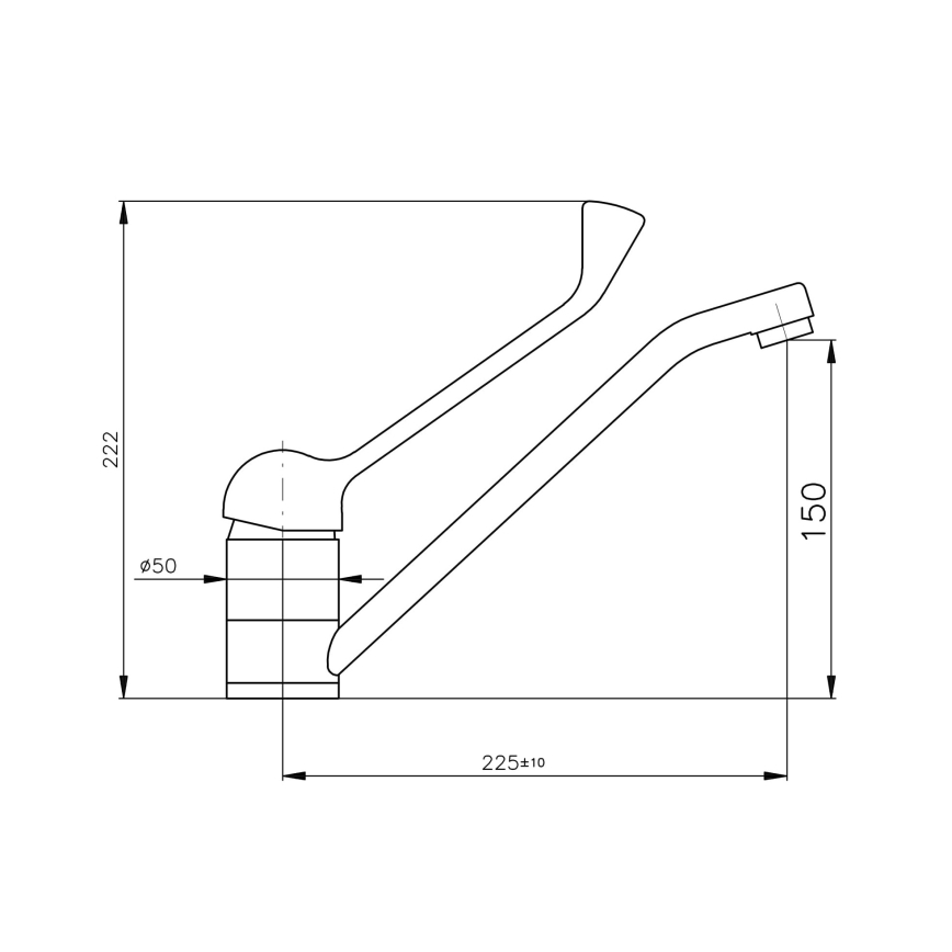 RAV Slezák MS605.0 - Umyvadlová baterie s lékařskou pákou MISSISSIPPI 22,2 cm lesklý chrom