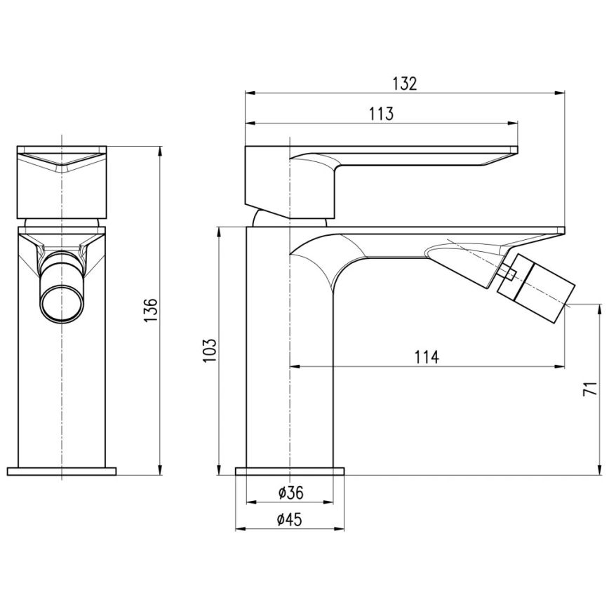 RAV Slezák NL144.0ZRK - Bidetová baterie NIL 13,6 cm kartáčovaná růžová zlatá