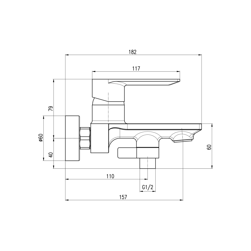 RAV Slezák NL154.5MGL - Vanová baterie NIL lesklá šedá