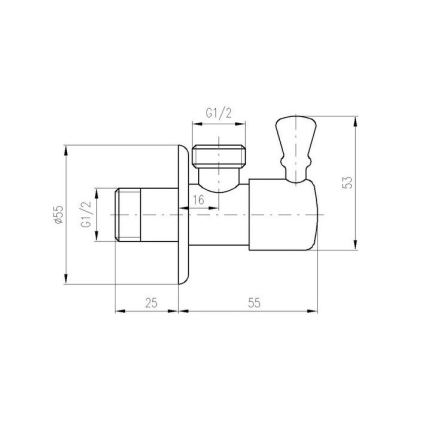 RAV Slezák RV0112Z - Rohový ventil RETRO lesklá zlatá