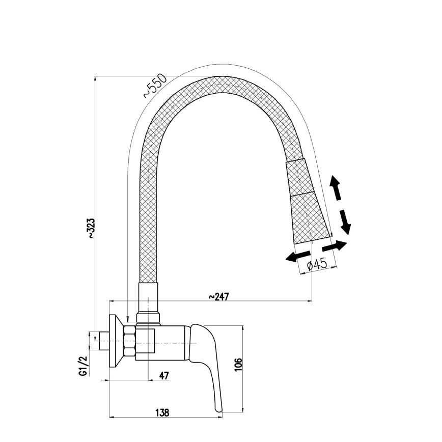 RAV Slezák SA002.5/13CB - Dřezová baterie SAZAVA 32,3 cm bílá/lesklý chrom