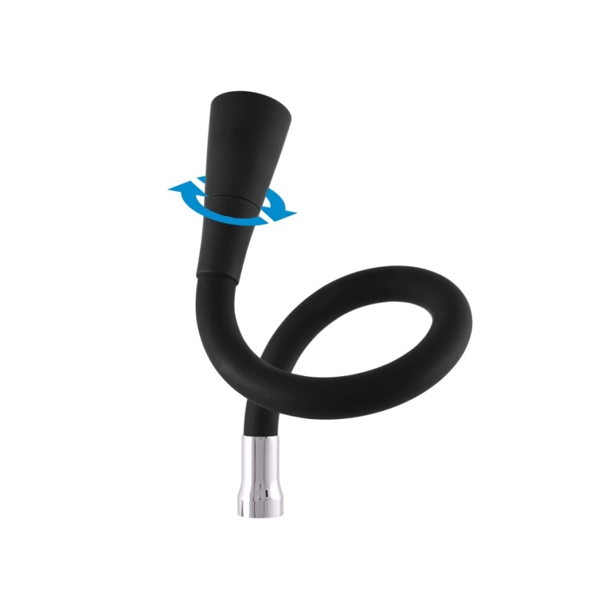 RAV Slezák SA006.0/13 - Dřezová baterie s flexibilním ramínkem SAZAVA 35,6 cm černá/lesklý chrom