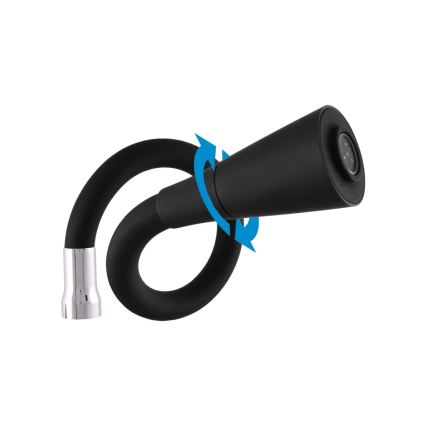 RAV Slezák SA006.0/13 - Dřezová baterie s flexibilním ramínkem SAZAVA 35,6 cm černá/lesklý chrom