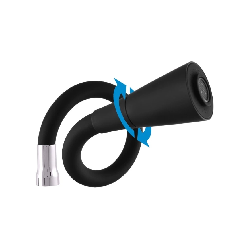 RAV Slezák SA006.0/13 - Dřezová baterie s flexibilním ramínkem SAZAVA 35,6 cm černá/lesklý chrom