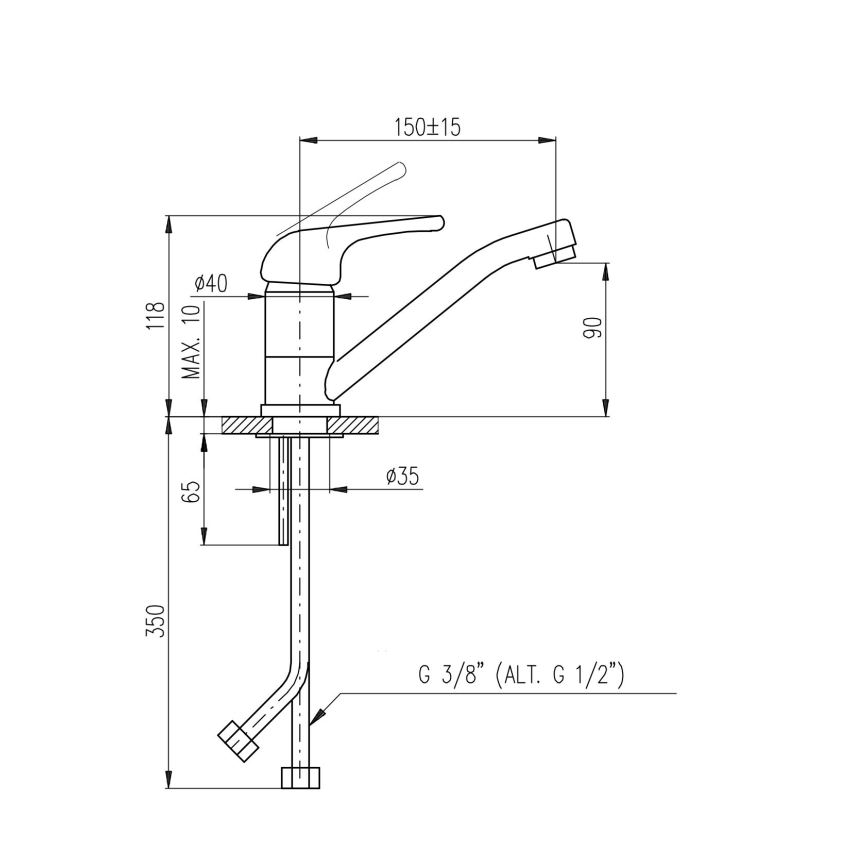 RAV Slezák SA015.0 - Umyvadlová baterie SAZAVA 11,8 cm lesklý chrom
