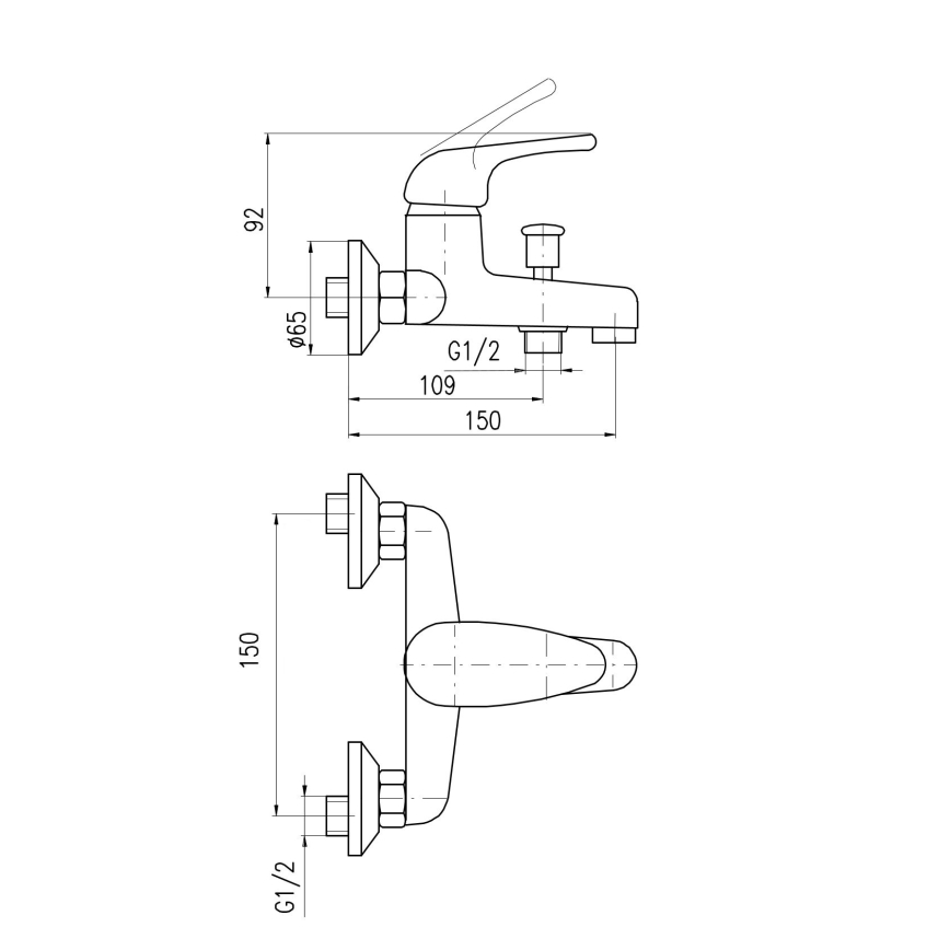 RAV Slezák SA054.5 - Vanová baterie SAZAVA lesklý chrom