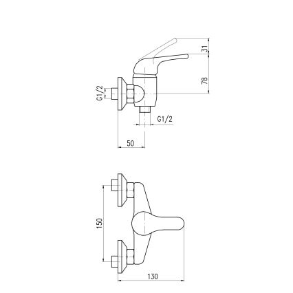RAV Slezák SA080.5 - Sprchová baterie SAZAVA lesklý chrom