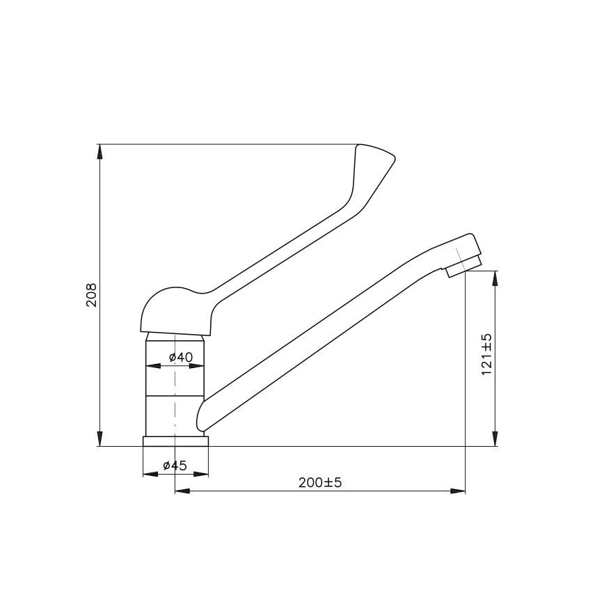 RAV Slezák SA605.0 - Umyvadlová baterie s lékařskou pákou SAZAVA 20,8 cm lesklý chrom