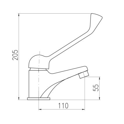 RAV Slezák SA626.0 - Umyvadlová baterie s lékařskou pákou SAZAVA 20,5 cm lesklý chrom