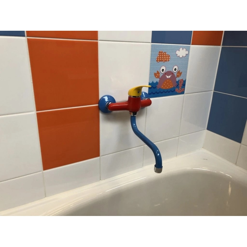 RAV Slezák SAJ001.5/21 - Umyvadlová baterie JUNIOR červená/modrá/žlutá