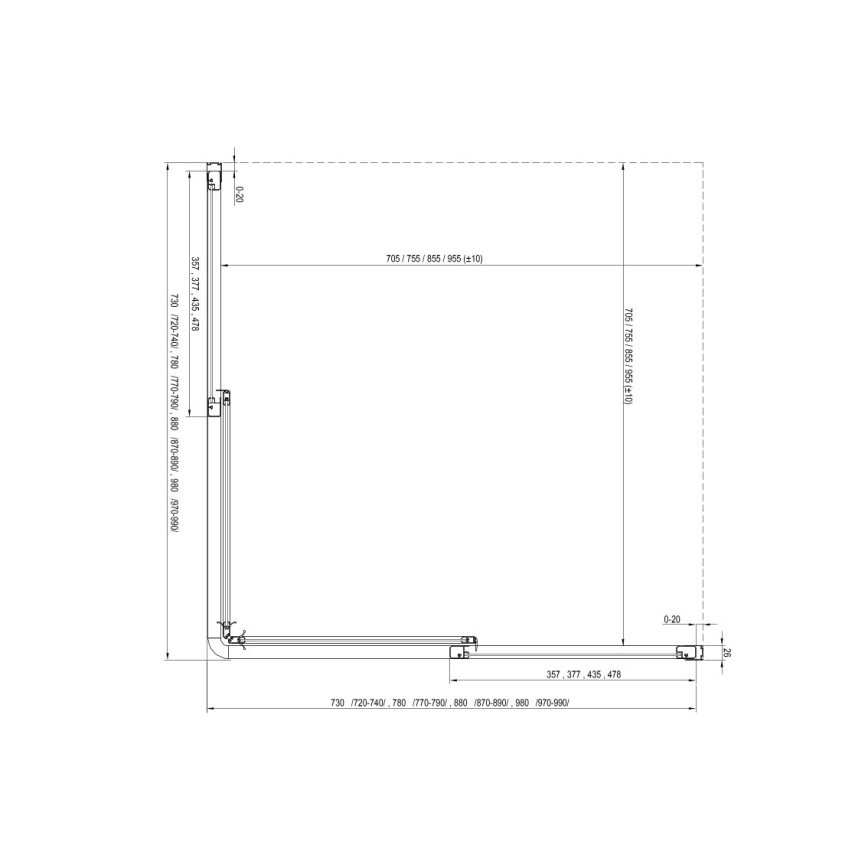 Ravak 14V701O2ZGS - Sprchový kout SUPERNOVA 90x90 cm bílá