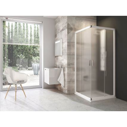 Ravak 1LV40100ZG - Sprchový kout čtyřdílný rohový BLIX 80x80 cm bílá