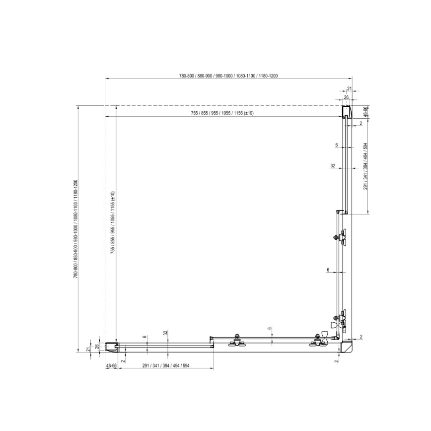 Ravak 1XV70C00Z1 - Sprchové dveře BLIX 90x90 cm lesklý chrom