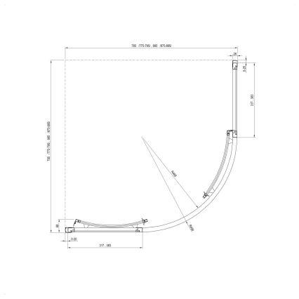 Ravak 3114O10211 - Sprchový kout čtyřdílný čtvrtkruhový SUPERNOVA 80x80 cm bílá