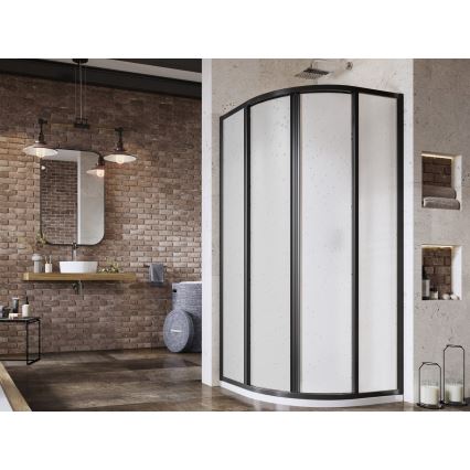 Ravak 3114O30211 - Sprchový kout čtyřdílný čtvrtkruhový SUPERNOVA 80x80 cm černá