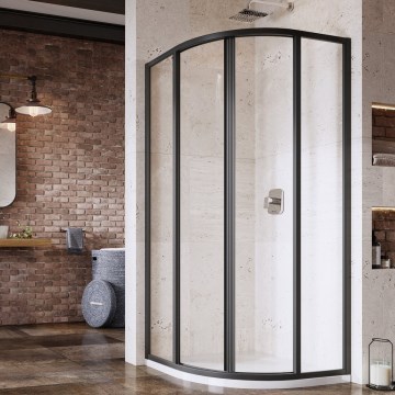 Ravak 3114O302Z1 - Sprchový kout čtyřdílný čtvrtkruhový SUPERNOVA 80x80 cm černá