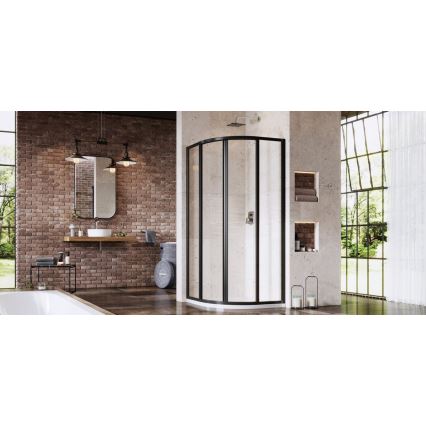Ravak 3114O302Z1 - Sprchový kout čtyřdílný čtvrtkruhový SUPERNOVA 80x80 cm černá