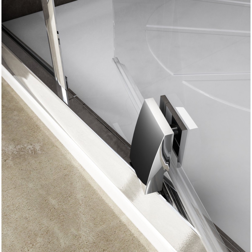 Ravak 37677U00Z1 - Sprchový kout třídílný čtvrtkruhový PIVOT 90x90 cm satin