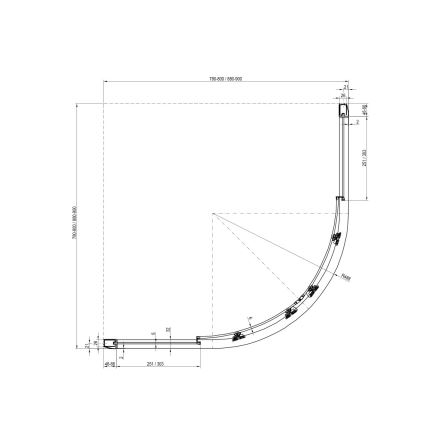 Ravak 3B240U00ZG - Sprchový kout čtyřdílný čtvrtkruhový BLIX 80x80 cm satin