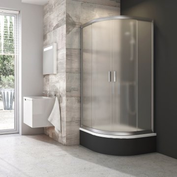 Ravak 3B240U40ZG - Sprchový kout čtyřdílný čtvrtkruhový BLIX 80x80 cm satin