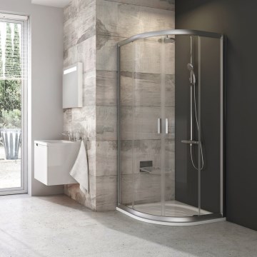 Ravak 3B270U00Z1 - Sprchový kout čtyřdílný čtvrtkruhový BLIX 90x90cm matný chrom