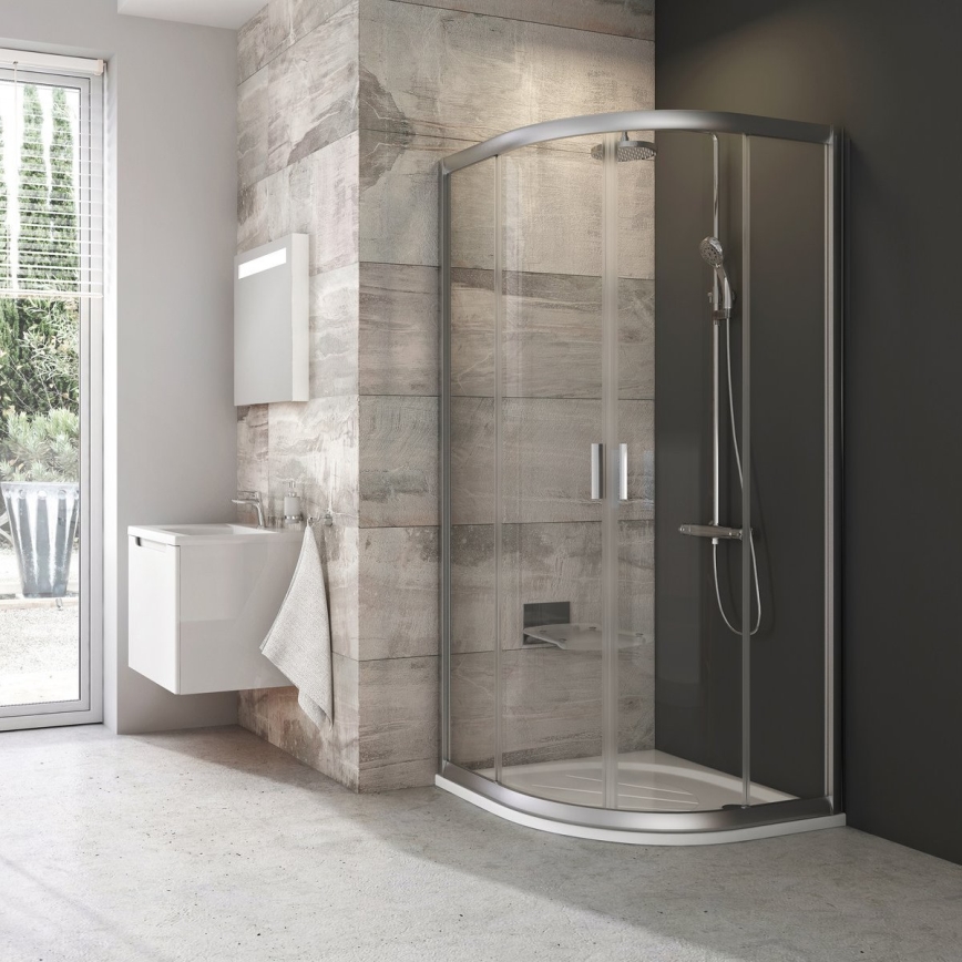 Ravak 3B270U00Z1 - Sprchový kout čtyřdílný čtvrtkruhový BLIX 90x90cm matný chrom
