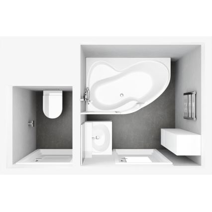 Ravak C571000000 - Rohová vana ROSA 160x95 cm akrylát/bílá